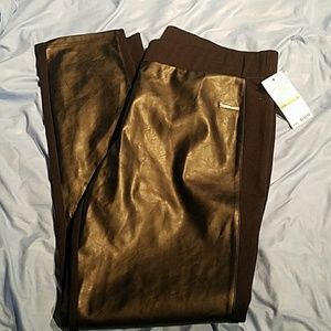 Michael kors leather accent leggings